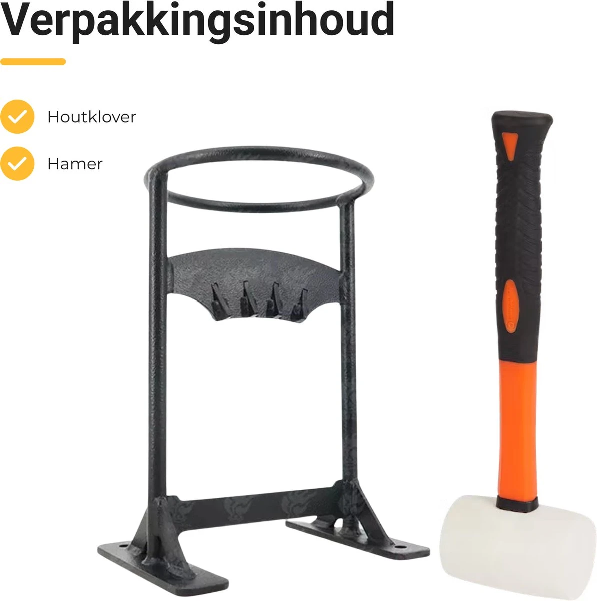 Maatworkz - Houtklover + Hamer - Houtsplijter - Houtkliever - Houtklover Voor Aanmaakhout - Gietijzer - Zwart - Afbeelding 7