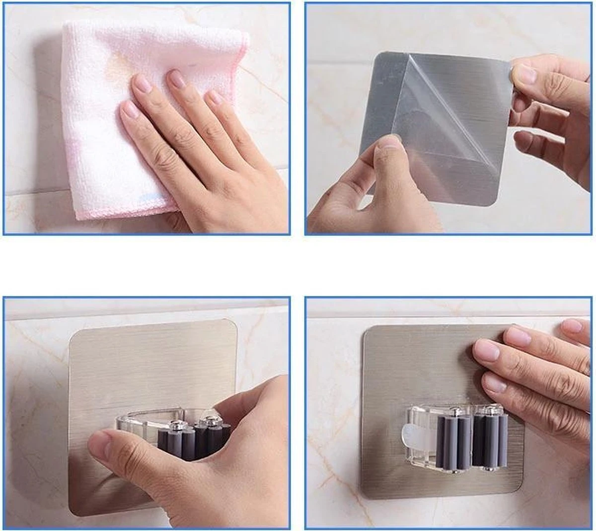 Bezem Houder - Zelfklevend - Zilverkleurig - Afbeelding 6