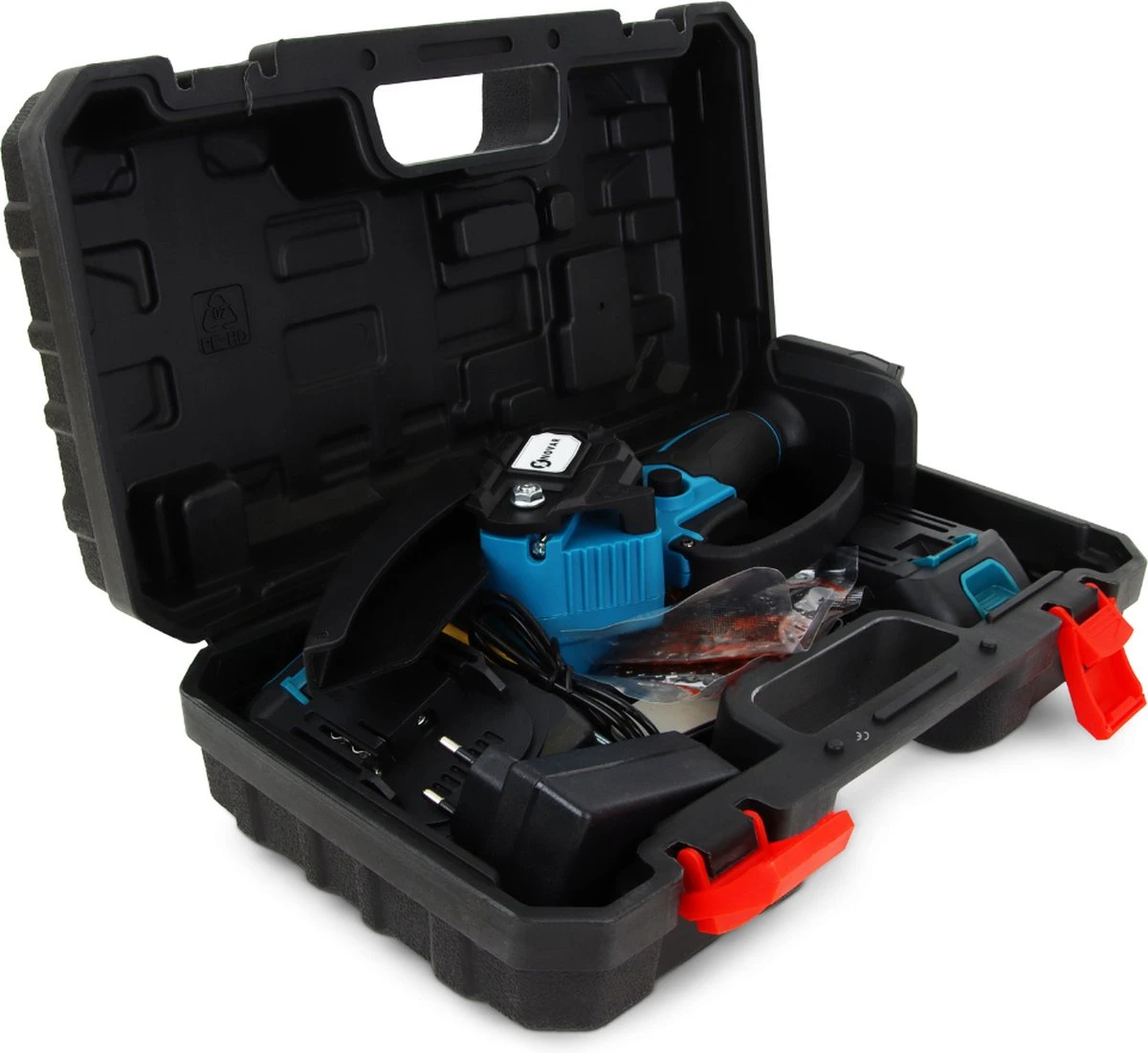 NovarGarden® Mini Kettingzaag NG1 - Met 2x Accu - Takkenzaag - Snoeizaag - Electrisch - Handzaag - Boomzaag - 21V - Afbeelding 2