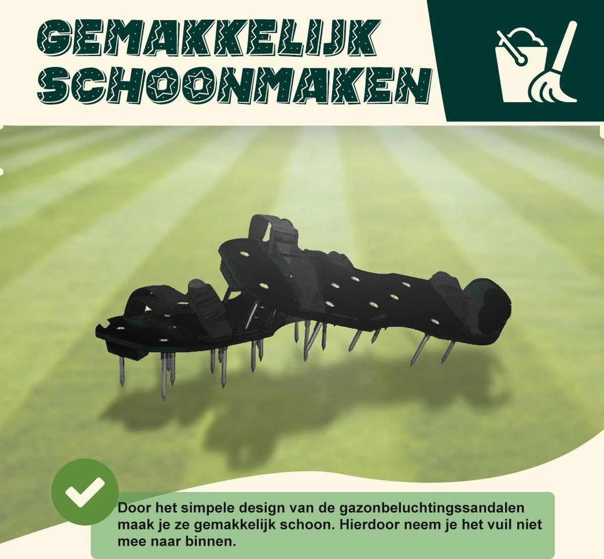 Merkloos Gazonbeluchtingssandalen Premium - Gazonbeluchter - Beluchter - Gazonverluchter - Gazonpriksandalen - Verticuteerroller - Graszaad - Gazonmest - Kerstcadeau - Voor Mannen - Voor Vrouwen - Cadeautjes- Vaderdag Cadeau- Geschenk- Cadeautjes - Afbeelding 2