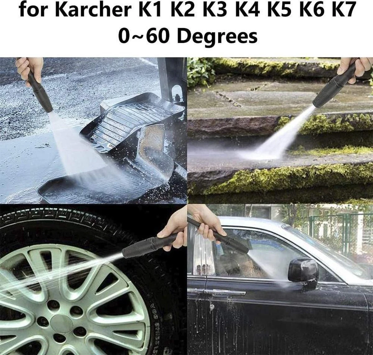 Merkloos 140 Bar Hogedrukspuitlans - Hogedrukreiniger Kärcher-opzetstuk - Verstelbare Sproeikop Voor Karcher Hogedrukreiniger - Accessoire Voor Karcher K1 K2 K3 K4 K5 K6 K7 - Afbeelding 8