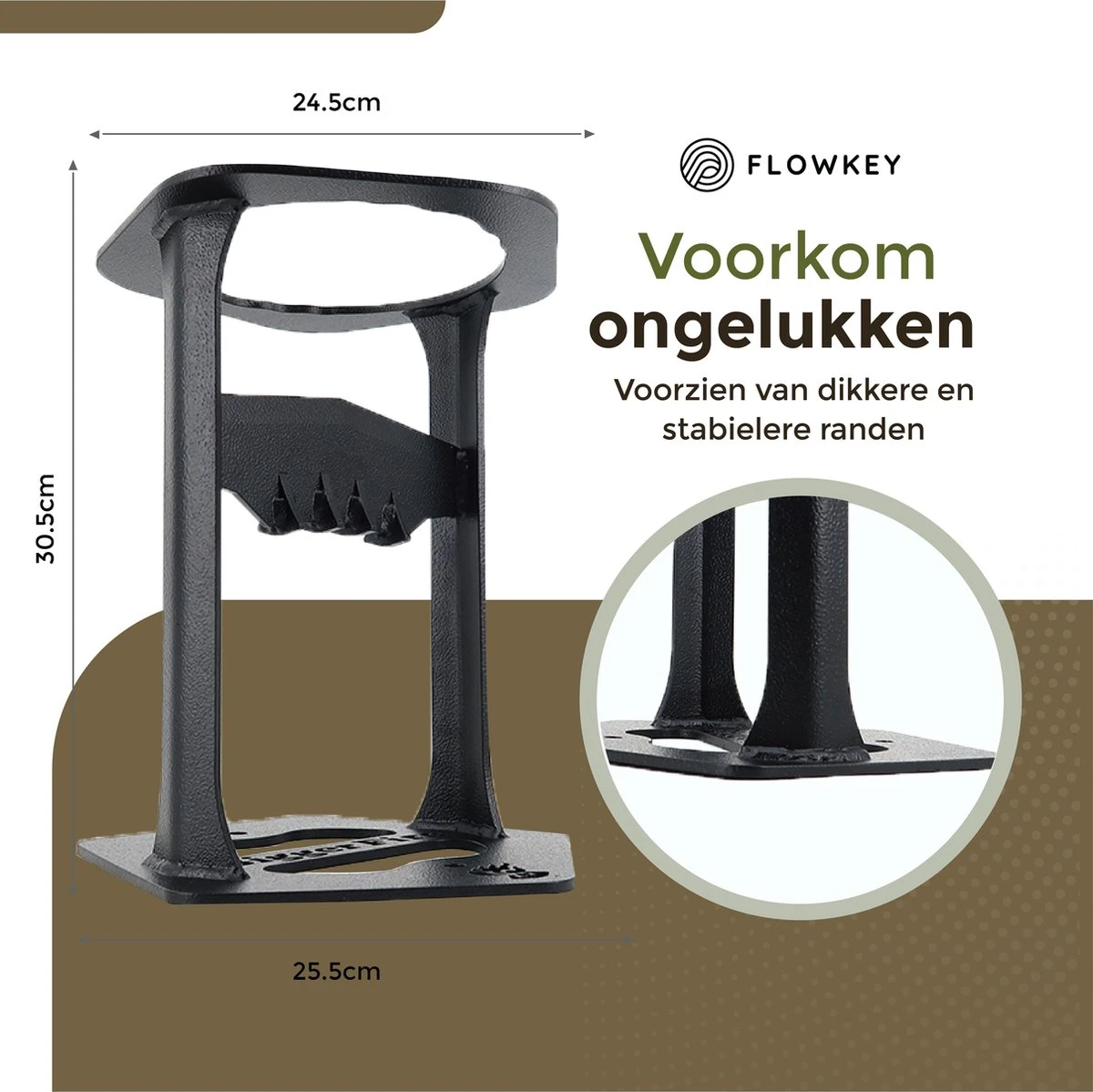 Flowkey® Houtklover XL - Houtsplijter Bijl - Houtkliever Kloofwig Gietijzer - Voor Hout & Aanmaakhout - Inclusief Gratis Hamer - Afbeelding 2