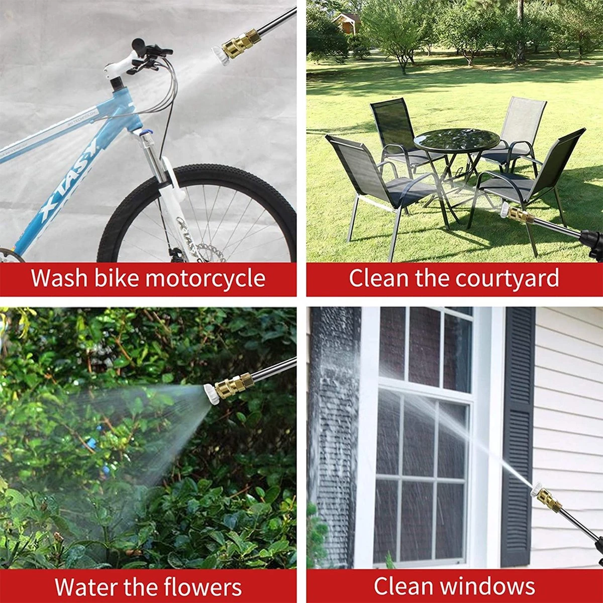 Merkloos Elektrische Accu-Hogedrukreiniger - 1.2mpa - Multifunctioneel Mondstuk - Draagbaar Oplaadbaar Snoerloos - Reinigingsspuitpistool - Met Rijke Accessoires - Voor Auto, Tuin, Terras, Raam - Zwart - Afbeelding 6
