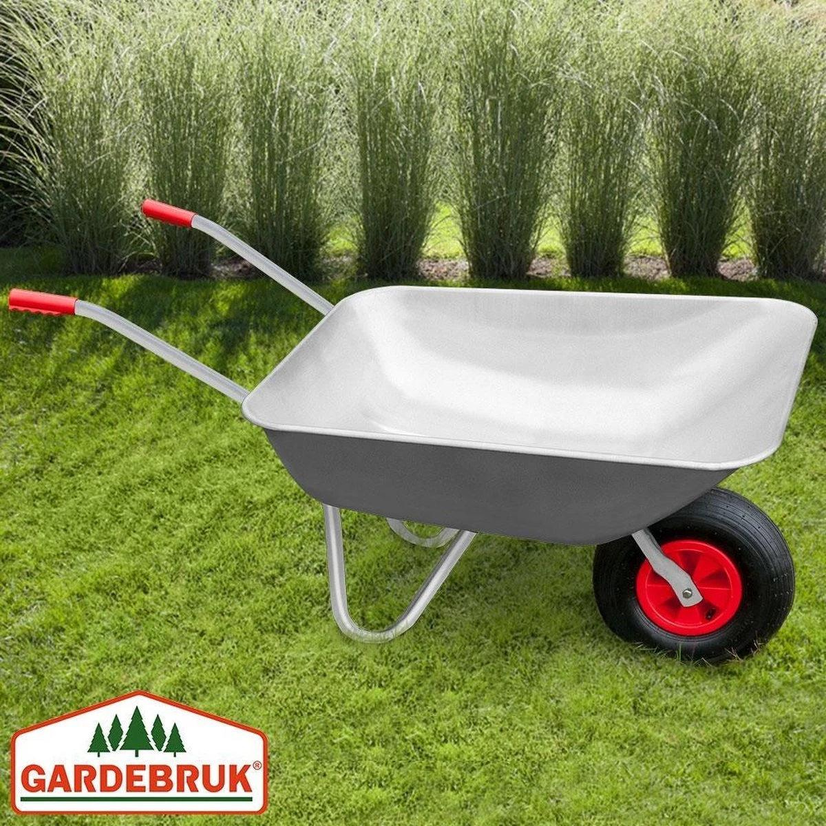 Gardebruk Kruiwagen 80 Liter – Belastbaarheid 100 Kg - Zilver - Afbeelding 6
