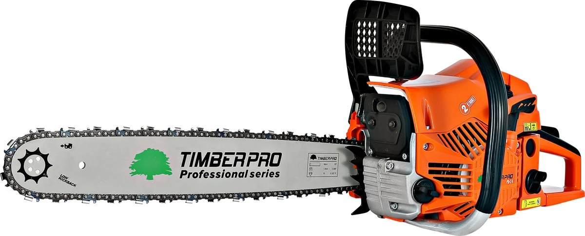 TIMBERPRO - Kettingzaag - 62 Cc - Benzine - Zwaardlengte 50 Cm - Met Transportzak - Met 2e Ketting - Afbeelding 3