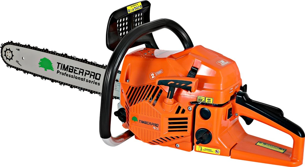 TIMBERPRO - Kettingzaag - 62 Cc - Benzine - Zwaardlengte 50 Cm - Met Transportzak - Met 2e Ketting - Afbeelding 7