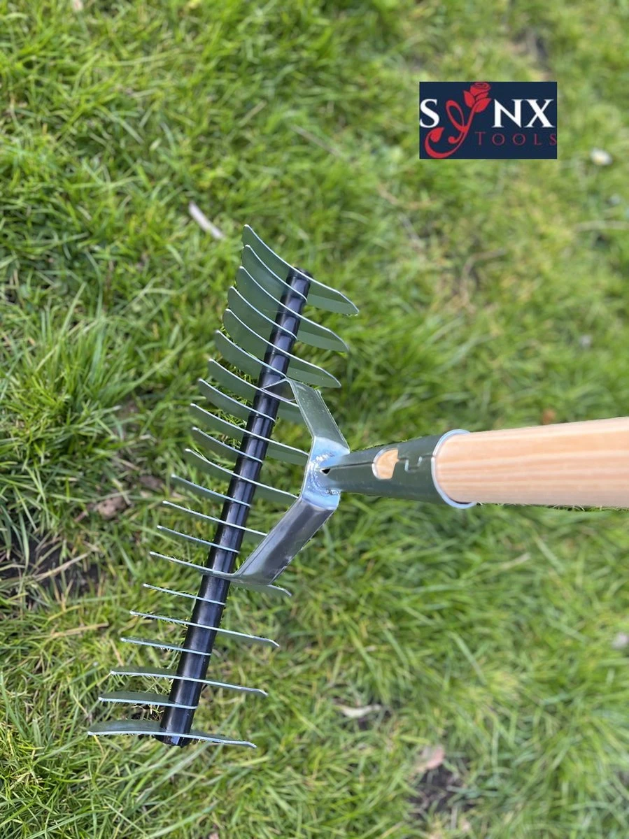 Synx Tools Verticuteerhark Verzinkt - Gazonbeluchters - Verticuteer / Harken - Bodembewerkers - Tuinartikelen / Tuingereedschap - Inclusief Steel 160cm - Afbeelding 2