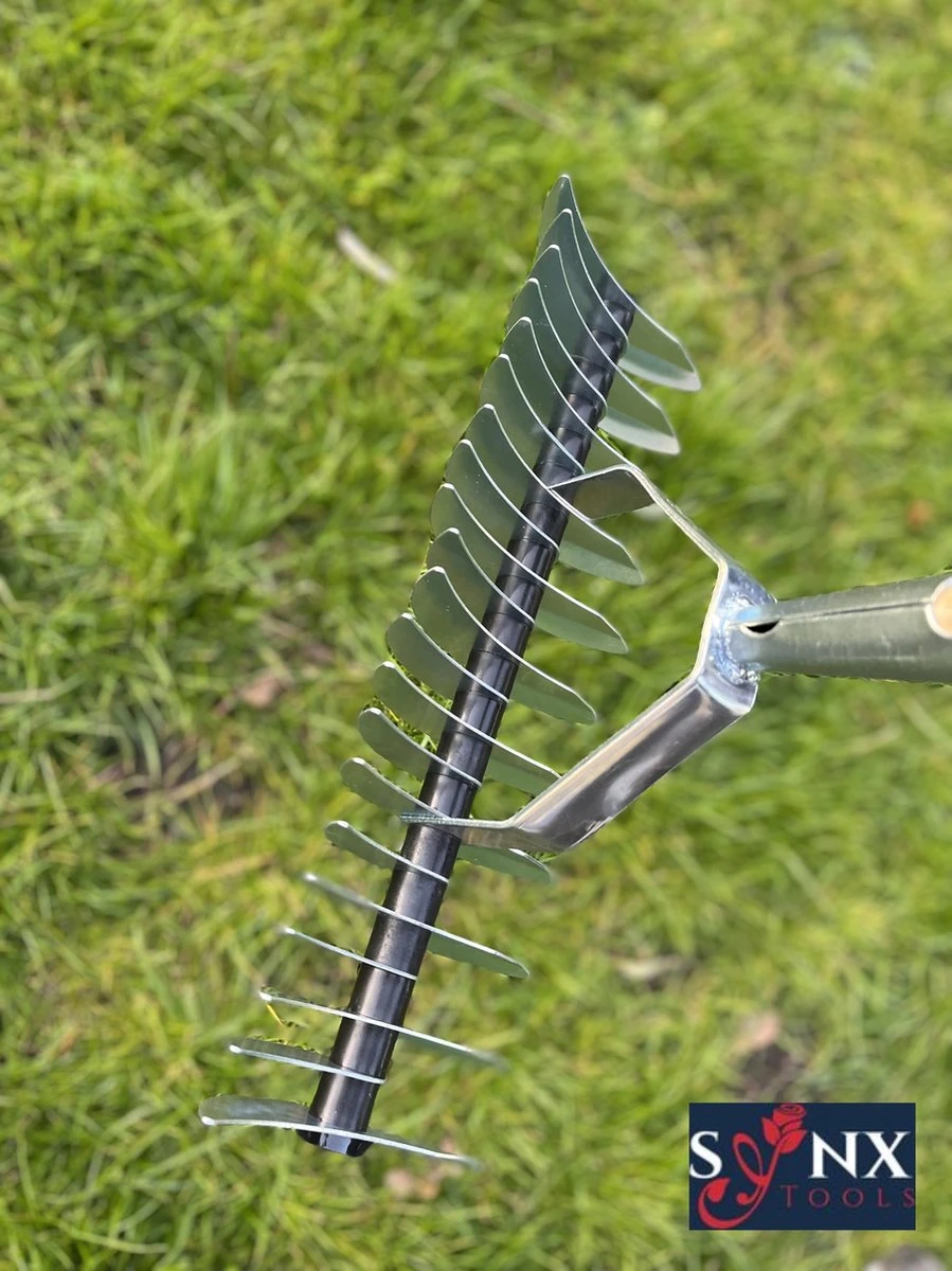 Synx Tools Verticuteerhark Verzinkt - Gazonbeluchters - Verticuteer / Harken - Bodembewerkers - Tuinartikelen / Tuingereedschap - Inclusief Steel 160cm - Afbeelding 3