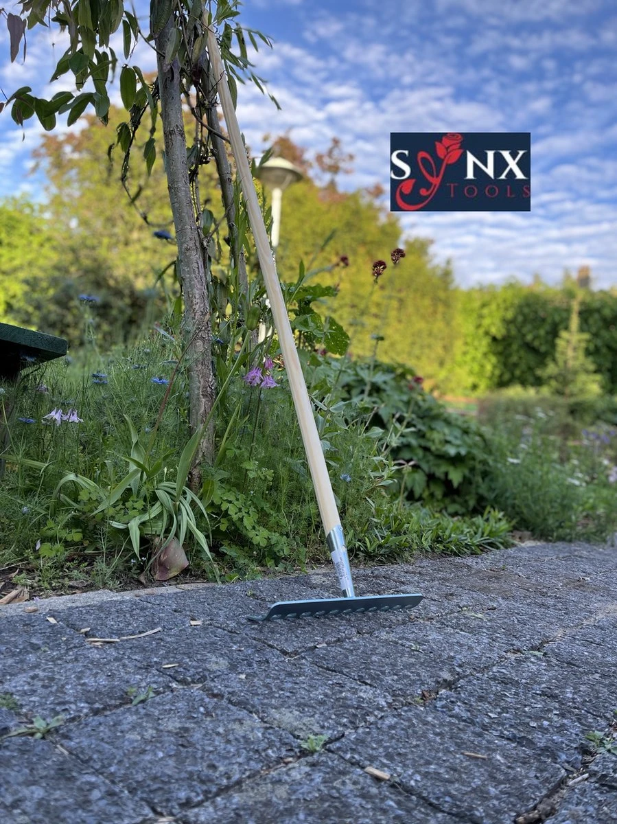 Synx Tools Tuinhark 12 Tanden Verzinkt Hark - Harken - Bladharken - Bodembewerkers - Onkruidverwijderaar - Tuinartikelen - Compleet Incl. 160cm Steel - Afbeelding 5