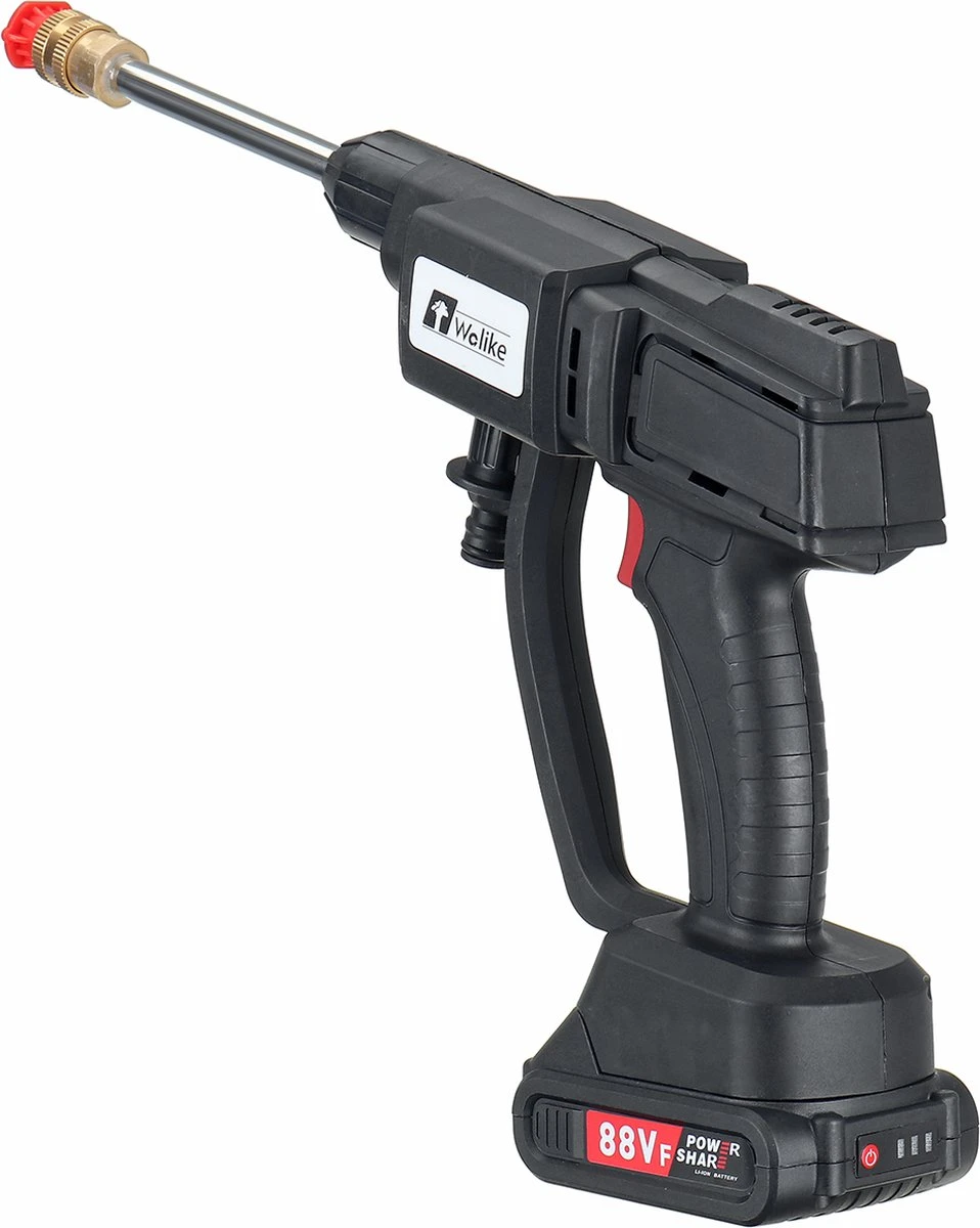 Merkloos Elektrische Accu-Hogedrukreiniger - 20Bar - Multifunctioneel Mondstuk - Draagbaar Oplaadbaar Snoerloos - Reinigingsspuitpistool - Met Rijke Accessoires - Voor Makita 18V-batterij - Voor Auto, Tuin, Terras, Raam (Zwart) - Afbeelding 6